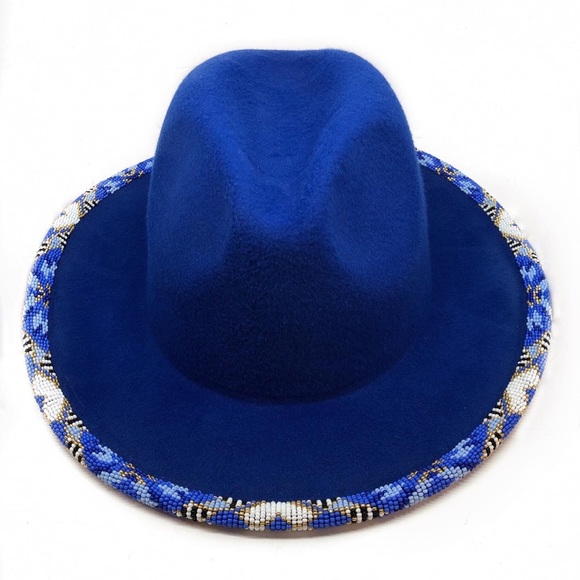 Tajasia Accessories - Blue Beaded Fedora